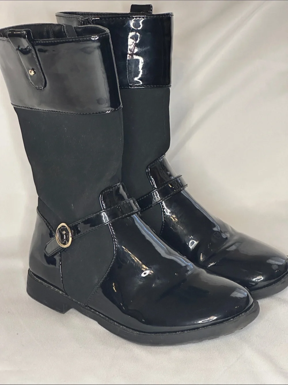 Gymboree Black Patent & Matte Mid-Calf Girls' Boots